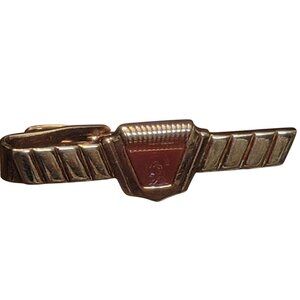 Vintage Speidel Gold Tone Tie Clip Carnelian Stone Intaglio Design Roman Warrior